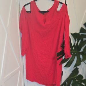 Dalia Red Cold Shoulder Blouse